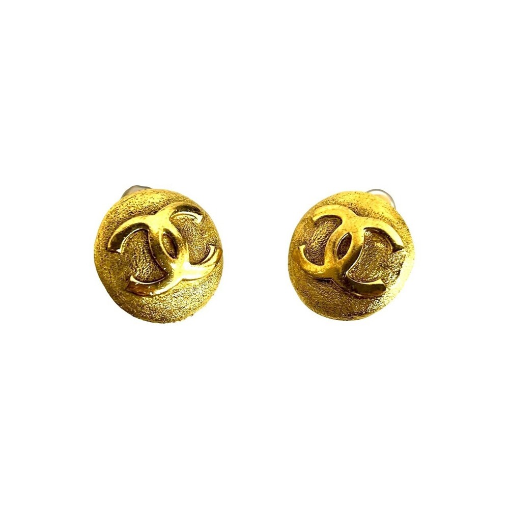 CHANEL Gold Logo Earrings - Picture 5 of 7